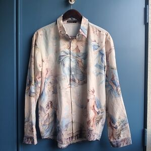 Artistic Long Sleeve Button-Up Shirt